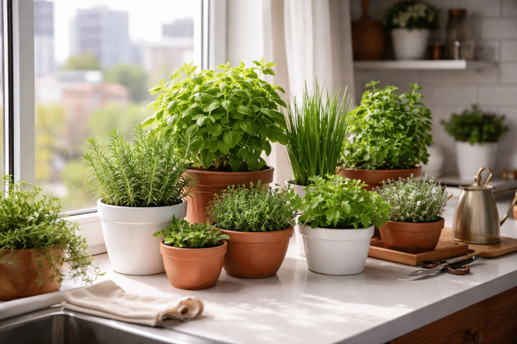 ervas para horta em apartamento